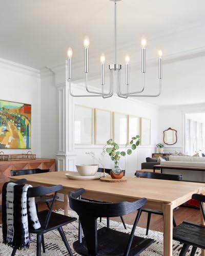 6 Light Brushed Nickel Chandelier