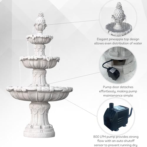 58.3" 3 Tier Outdoor Freestanding Water Fountain