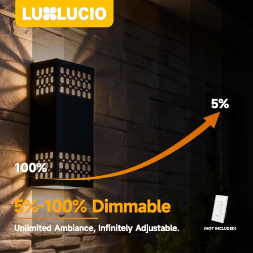 10.2" Black Indoor Outdoor Hardwired Modern LED Wall Sconce (Black - Cutout Design / 1 pack)