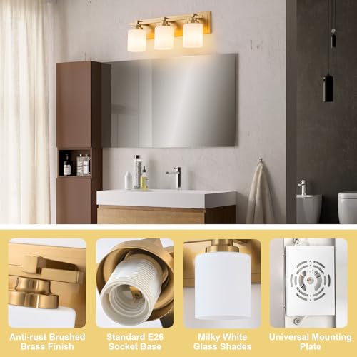 Modern Bathroom Light Fixtures Over Mirror (3 Count)