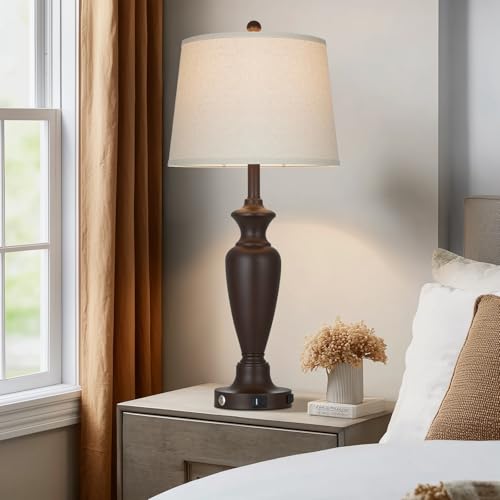 30" Tall Brown Table Lamp for Living Room