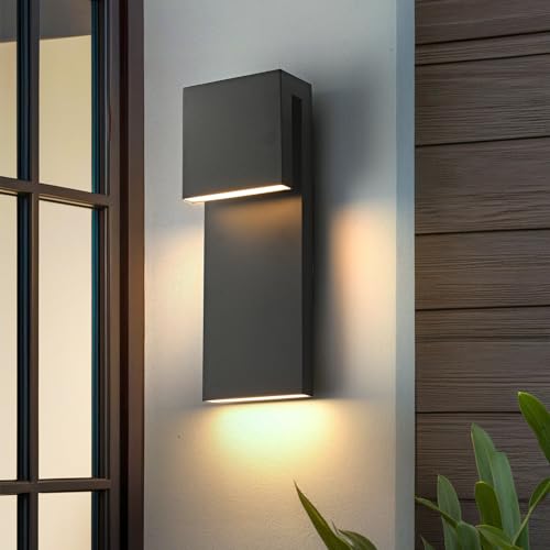 Modern Large Outdoor Wall Lights Integrated LED Outdoor Wall Sconces Lighting (2 Count)