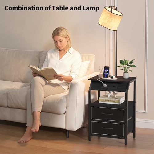 End Table with Floor Lamp