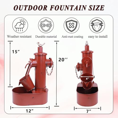 Metal Solar Powered Water Fountain with Backup Battery