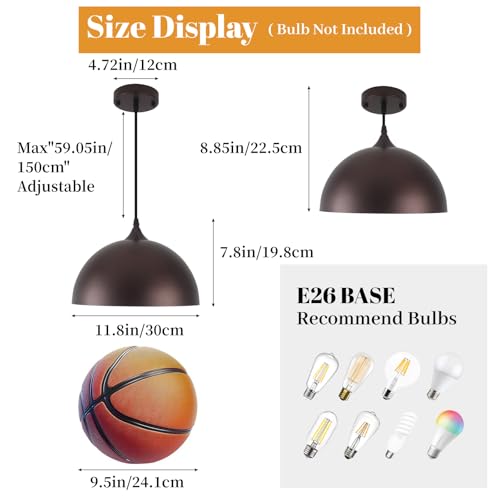 Farmhouse Pendant Light 2 Pack (2 Count)