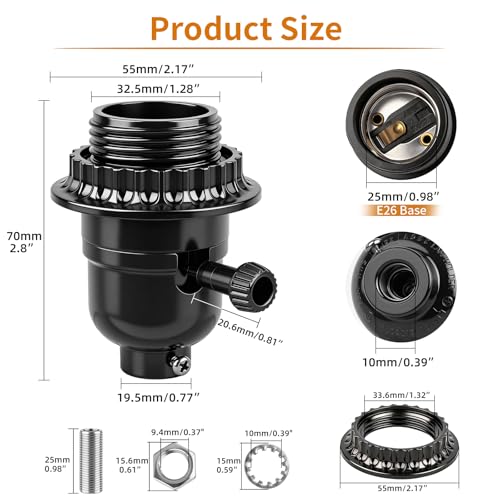 UL Listed E26 Lamp Socket Replacement with ON