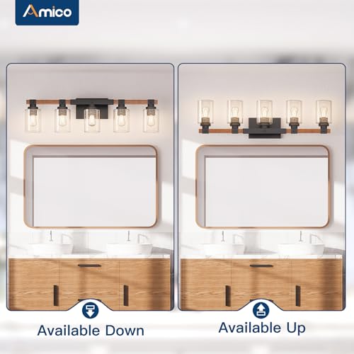 5 Light Farmhouse Bathroom Vanity Light