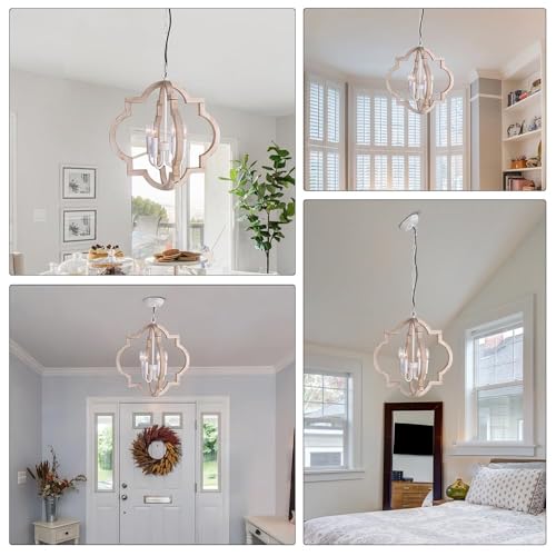 White Wood Chandelier 4 (4 Count)