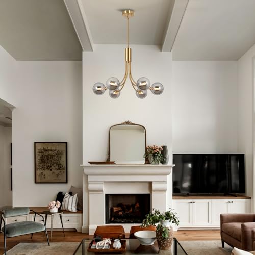Mid Century Chandelier Modern Sputnik Dining Room Light Fxiture Globe 27in