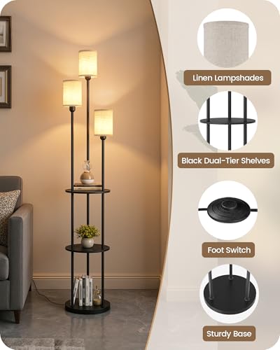 Floor Lamp with Shelves