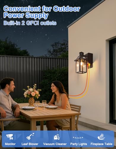 Porch Light with GFCI Outlet and Remote