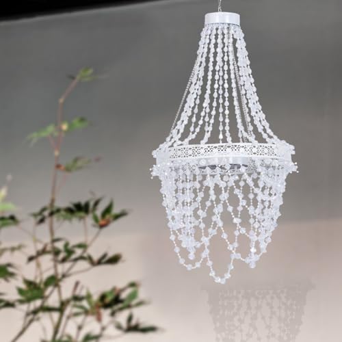 Solar Hanging Crystal Chandelier Outdoor Decorative Garden Light