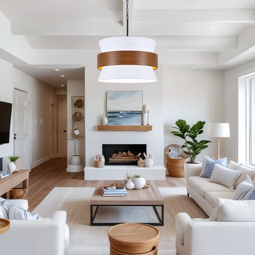 White Drum Farmhouse Chandelier