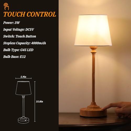 Cordless Table Lamps Rechargeable Set (2 Count)