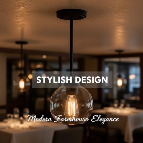 Black Globe Pendant Light (2 Count)