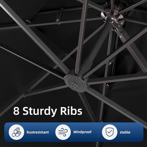 10x13 FT Patio Cantilever Outdoor Umbrella with Base Included