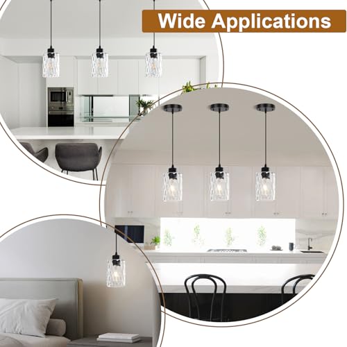 3 Pack Black Modern Pendant Light Fixtures (3 Count)