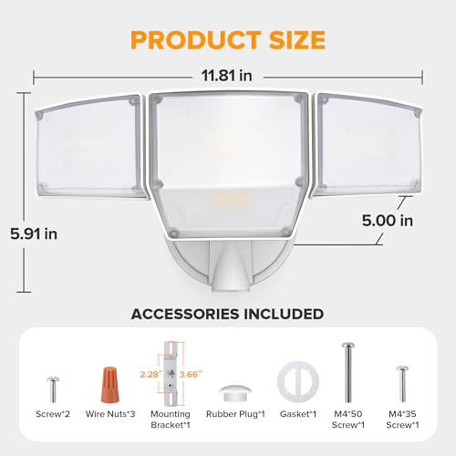 80W Dusk to Dawn Flood Lights Outdoor (2 Count)