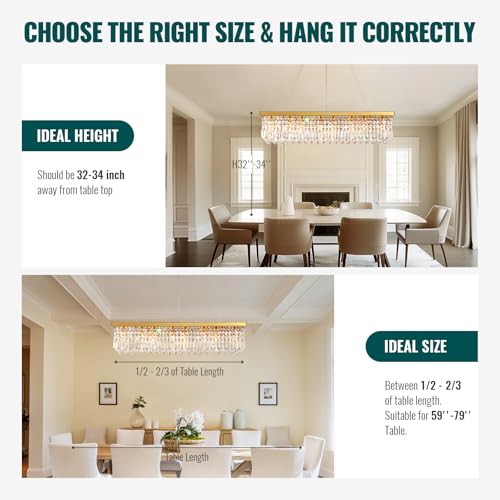Modern Gold Rectangular Crystal Raindrop Chandelier