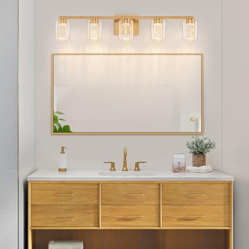5 Light Gold Vanity Light with 3 Color Modes
