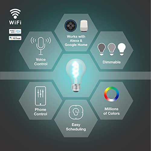 Sylvania WiFi LED Smart A19 RGBW Color and Amber Finish Filament Light Bulb