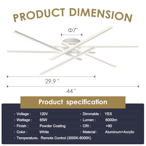 Modern LED Chandelier with Remote Control 6