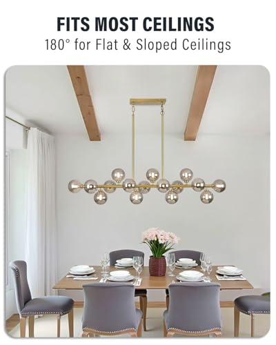 55" Long Brass Gold Chandeliers for Dining Room Kitchen Island