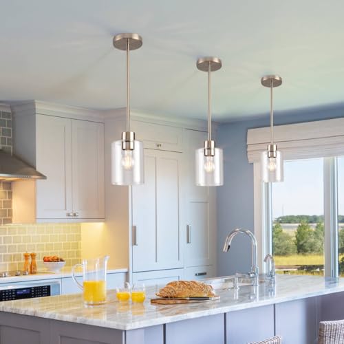 Brushed Nickel Pendant Lights (2 Count)