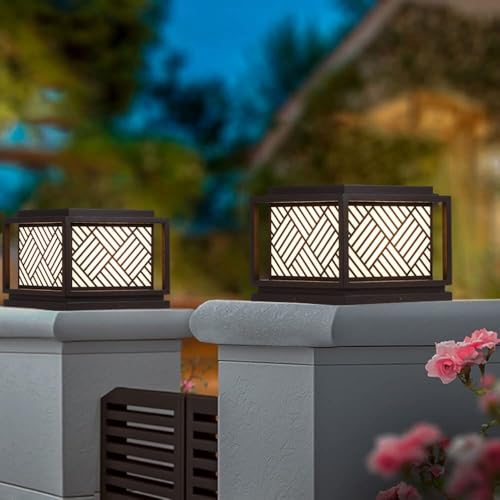 Ip65 Square Waterproof Outdoor Pillar Light Column Lamp Exterior Rain Proof Acrylic Post Lanterns Patiofor Outdoor Lighting Products