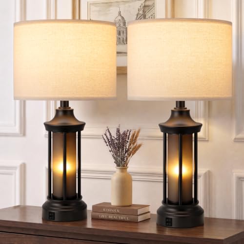 24" Farmhouse Table Lamps for Living Room