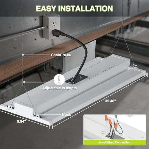10 Pack 400W Motion Sensor 4FT Linear High Bay LED Shop Light