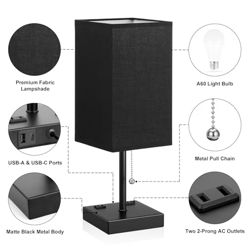 Black Lamp for Bedroom