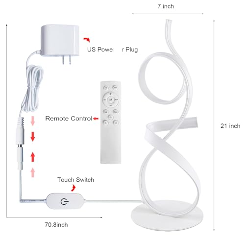 21.6 Inches Modern Knight Design Table Lamp with Remote Control