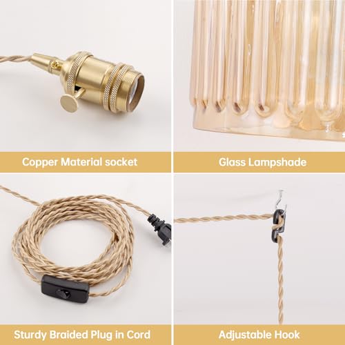Plug in Pendant Light Hanging Light Fixtures with Plugin Cord On