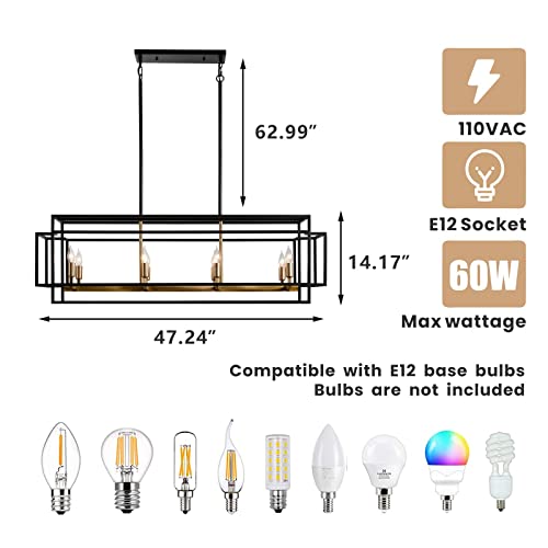 8 Light Kitchen Island Lighting