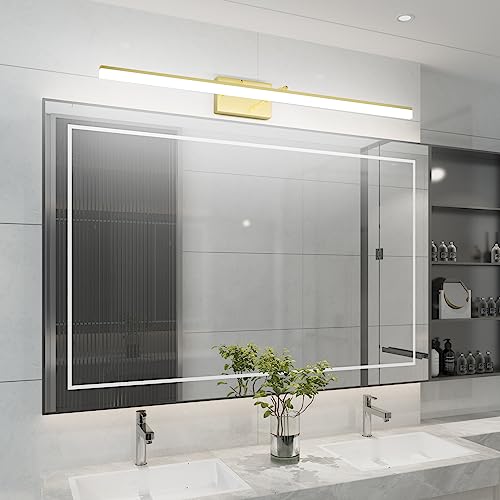Brushed Brass Vanity Light Fixtures 40inch Modern LED Bathroom Fixtures Gold Vanity Lighing for Bathroom Wall Light Fixtures 5500K