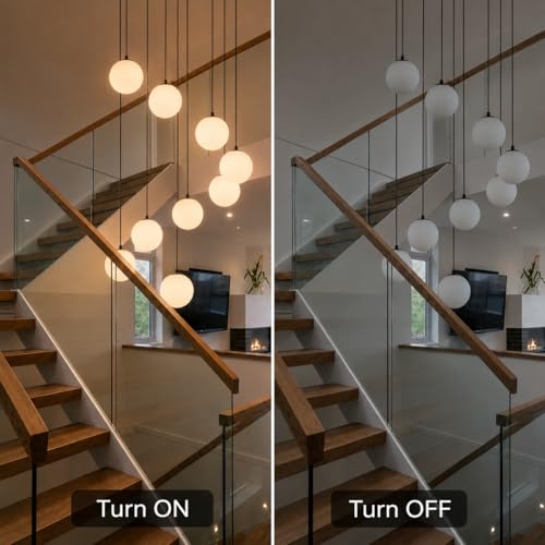 Black Globe High Ceiling Chandelier (Black / 9-Light)