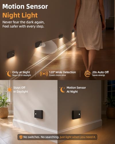 4 Pack Motion Sensor Night Lights Indoor (4 Count)