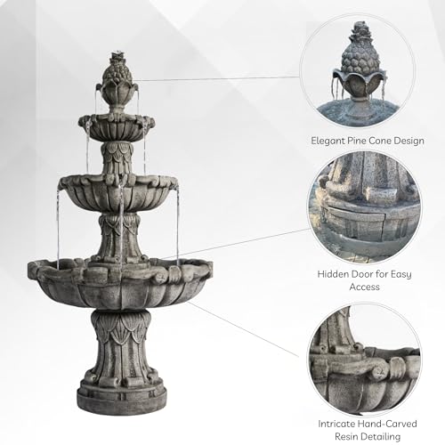 Large Outdoor Electric Bird Bath Fountain 58.3"