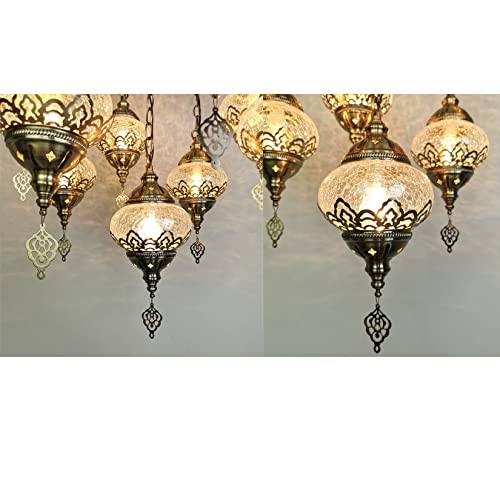 Turkish Moroccan Mosaic Boho Hardwired Chandelier Light Ceiling Hanging Lamp Pendant Fixture Lighting