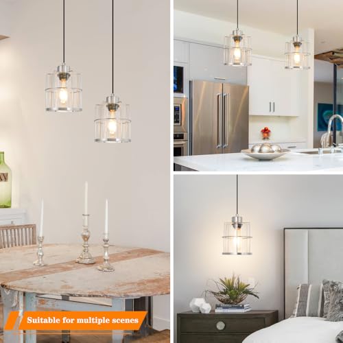 Brushed Nickel Pendant Lights Set of 2 (2 Count)