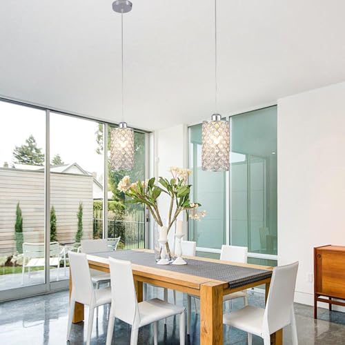 1 Light K9 Crystal Chandelier Pendant Light for Kitchen Island