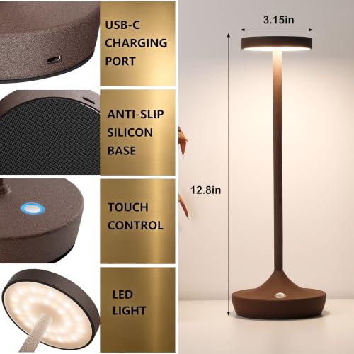 2 Pack Rechargeable Cordless Table Lamps 6000mAh LED Battery Table Light