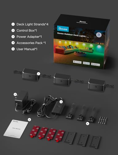 72ft RGBIC Outdoor Deck Lights (12 Count)