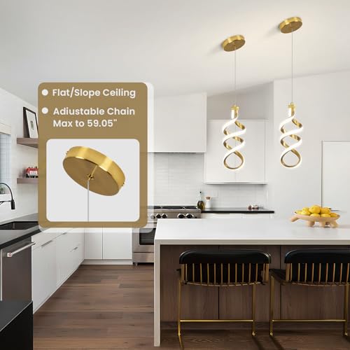 Modern LED Pendant Light Fixture (2 Count)