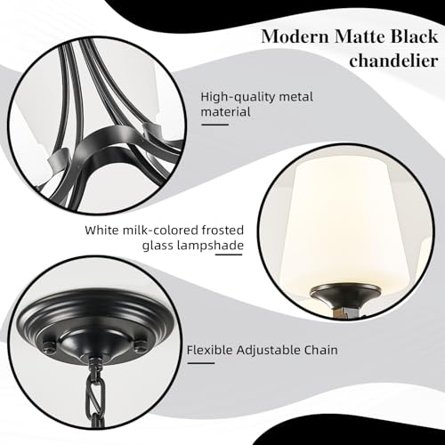 6 Light Modern Black Chandeliers