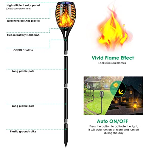 Flickering Flame Solar Torch Lights Outdoor (4 Count)