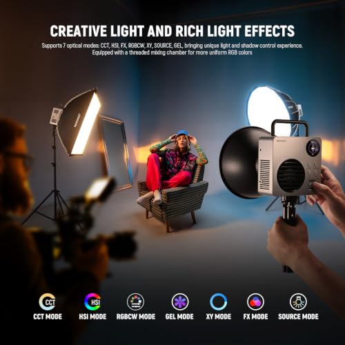 HB80C RGBWW LED Video Light with Built