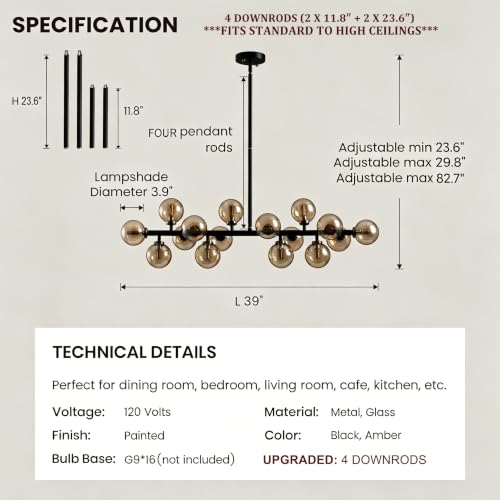 Mid Century Modern Chandeliers for Dining Room