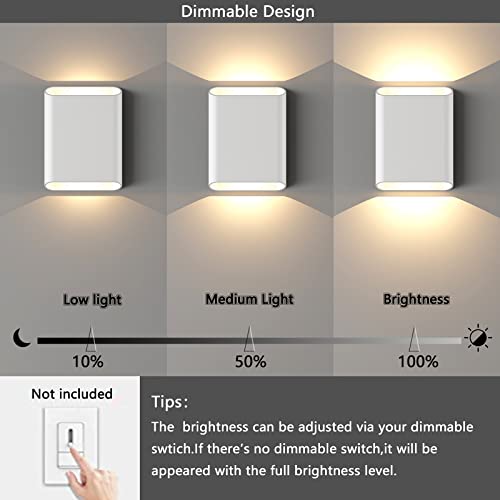 LED Wall Lights Outdoor Wall Sconces Dimmable 15.5W